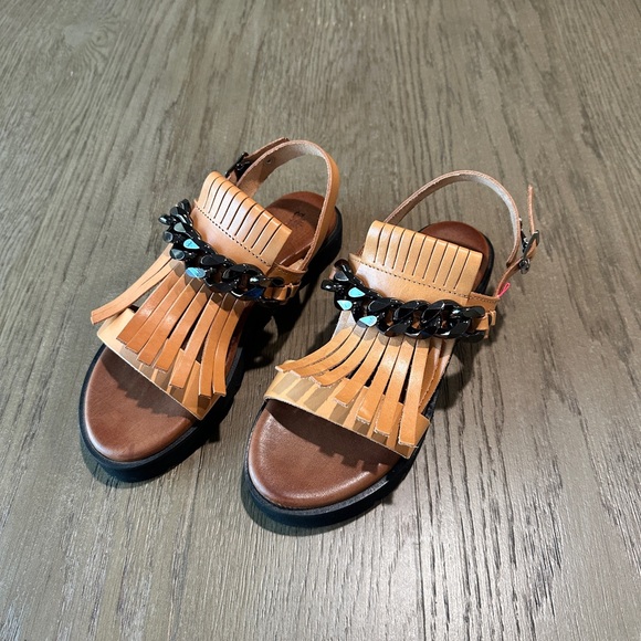 Rosamaro Made in Italy Sandals Brown Leather EU 38 US 7.5 - Picture 4 of 10